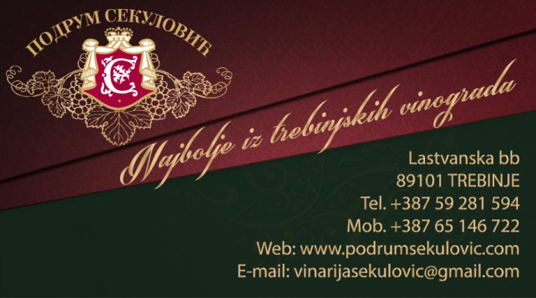 Vizitka Vinarija Sekulovic-Trebinje